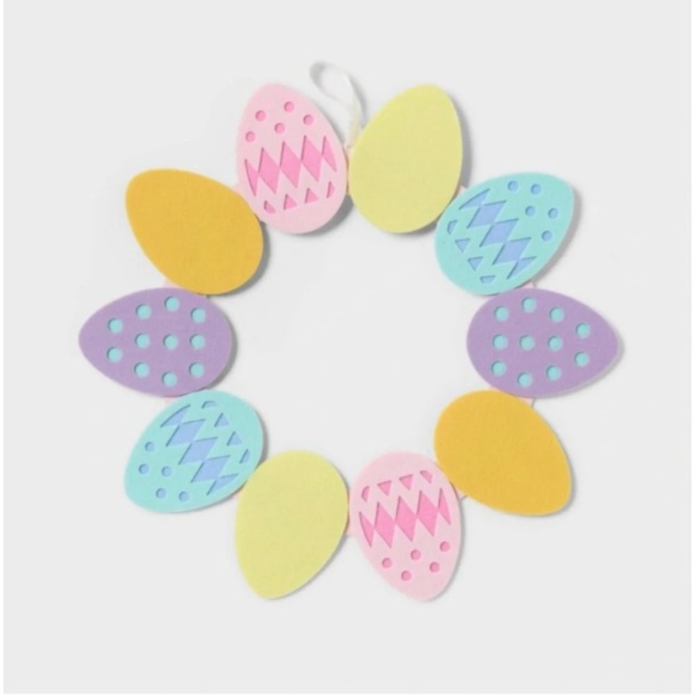 Target Spritz 14.5" Felt Easter Egg Wreath Pastel Spring Door Window Decor ~ NEW